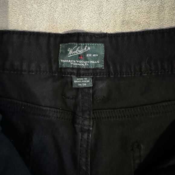 Woolrich Mens 36x30 Denim Pants Utility Straight Stretch Workwear Black Jeans - Picture 4 of 7